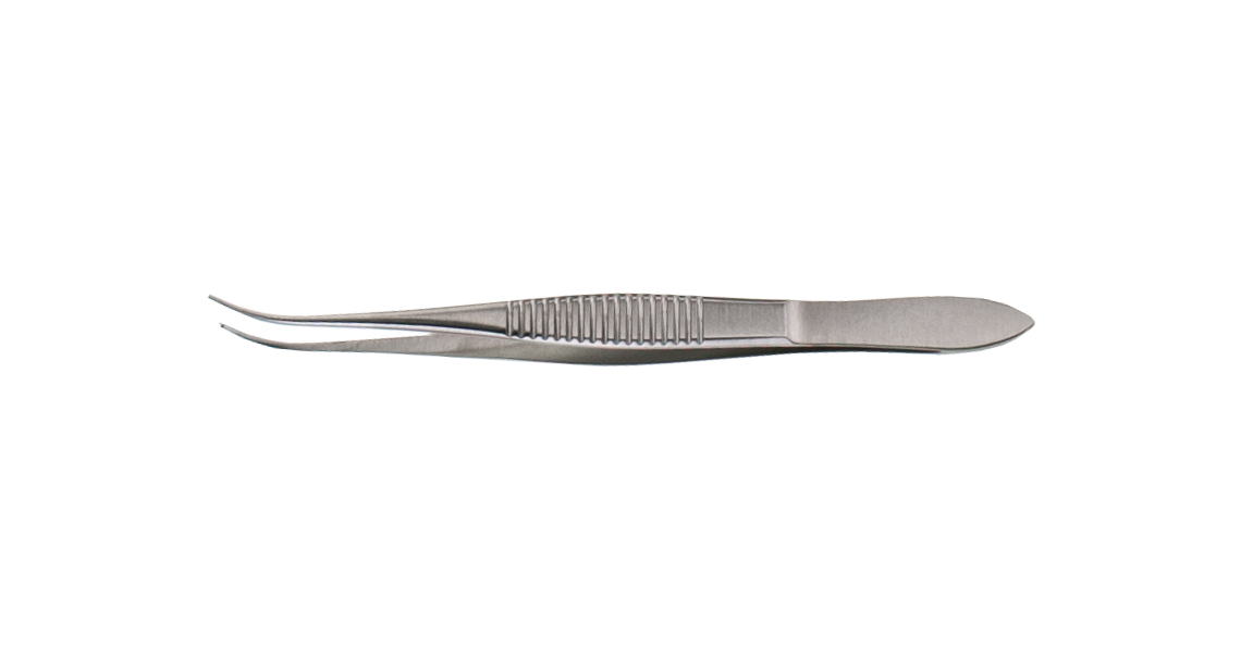 Iris Forceps curved, with 1×2 teeth