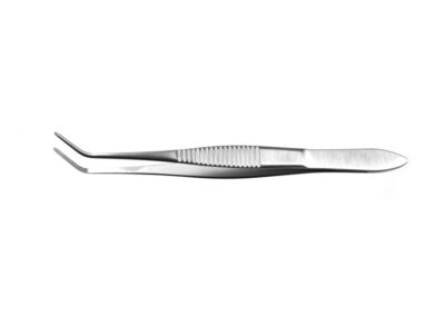 Nugent Utility Forceps, curved shafts, 45° angle, with serrated 10.0mm jaws, length 10.0cm, Qty. 2