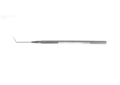 Barraquer Iris Spatula, round, smooth, Ø 0.25mm, angled, 12.0mm, Qty. 1