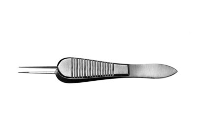 Sauer Suturing Forceps, straight, 1x2 teeth, 0.5mm, 45° angle, length 8.5cm, Qty. 1