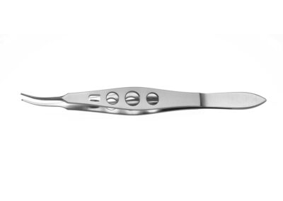 Moody Fixation Forceps, curved, 1x2 teeth, 0.5mm, 45°angle, with lock, right, length 11.0cm, Qty. 1