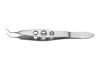 Kelman-McPherson Forceps, angled, very delicate 7.5mm long smooth jaws, length 10.5cm, Qty. 1