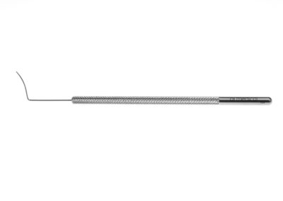 Barraquer Iris Spatula, round, smooth, Ø 0.5mm, angled, 12.0mm, Qty. 1