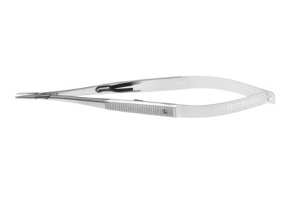 Castroviejo Needle Holder, straight, 10.0mm x 1.0mm, smooth jaw, with lock, length 14.0cm, Qty. 1