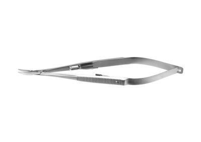 Castroviejo Needle Holder, curved, 10.0mm x 1.0mm, smooth jaw, with lock, length 14.0cm, Qty. 1
