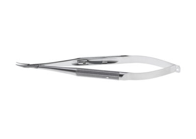Barraquer Needle Holder, curved, 9.0 x 0.5mm, smooth jaw, with lock, length 12.0cm, Qty. 1