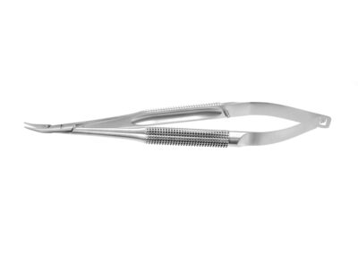 Barraquer Needle Holder, curved, 9.0 x 0.5mm, smooth jaw, without lock, length 12.0cm, Qty. 1
