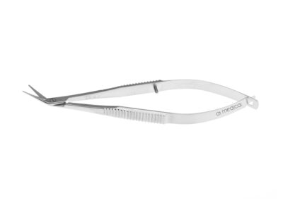 Castroviejo Keratoplasty Scissors, angled to side, blunt tips&medium blades cutting length 10.0mm, length 10.0cm, Qty. 1