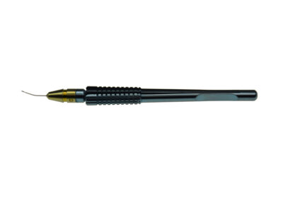 Gerten Iridectomy Scissor, angled, horiz., 25G, Titanium Handle + chang. Tip in a Storage- and Steriliz.-Box, Qty. 1